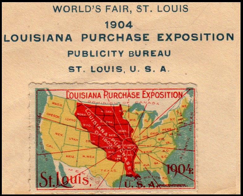 1904 US Poster Stamp St Louis World's Fair Louisiana Purchase